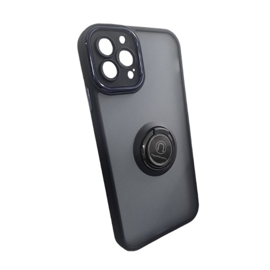 Case with Support Ring for Apple iPhone 15 Pro Smoked Black